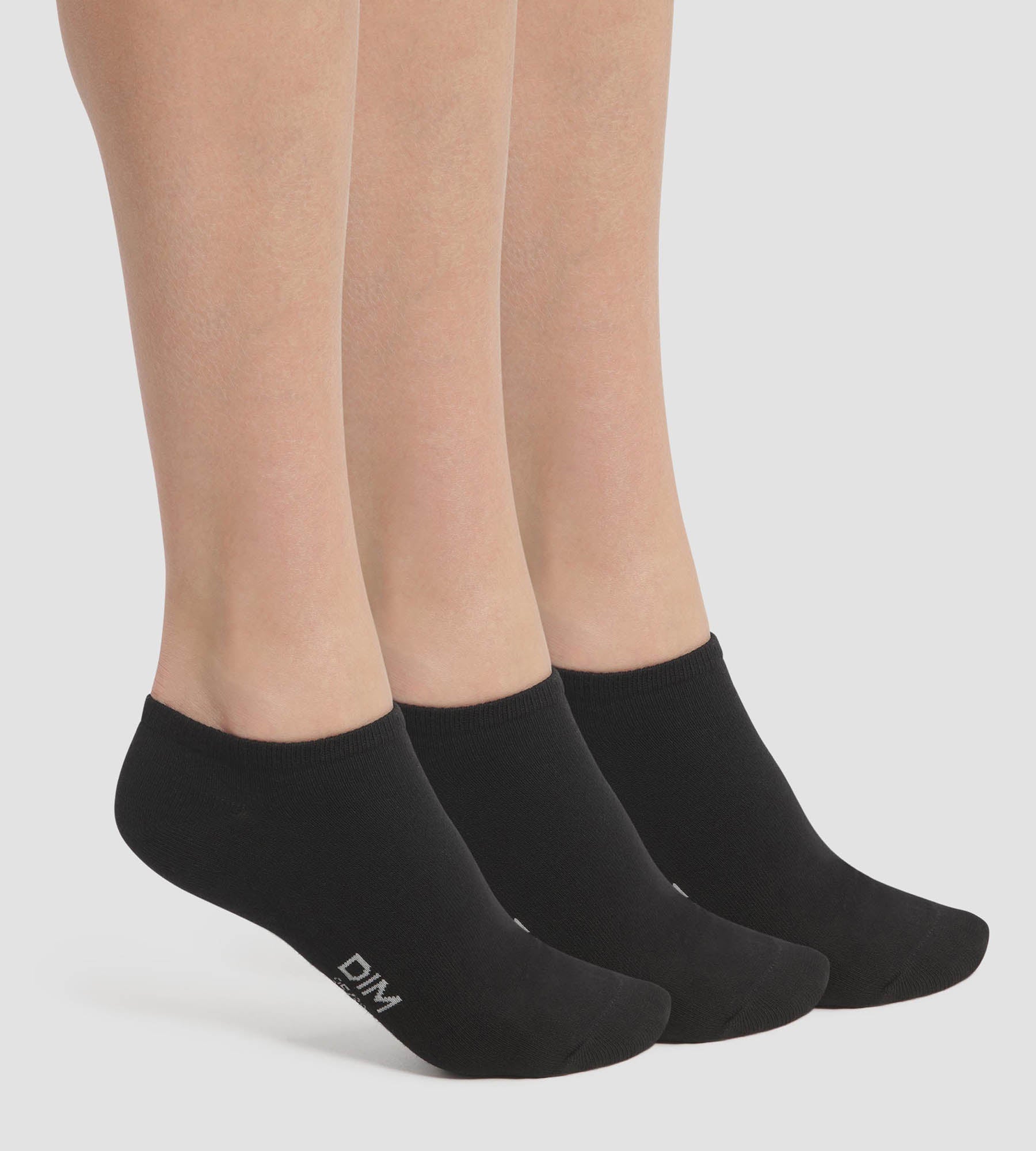 Pack of 3 Women's Short Socks Black Dim Cotton | DIM Pack of 3 Women's Short Socks Black Dim Cotton | DIM