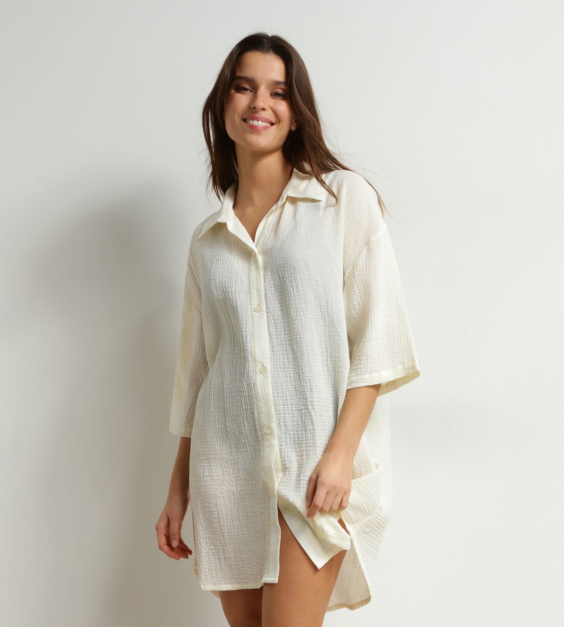 white gauze beach dress Memphis Gauze Dress: Cloud