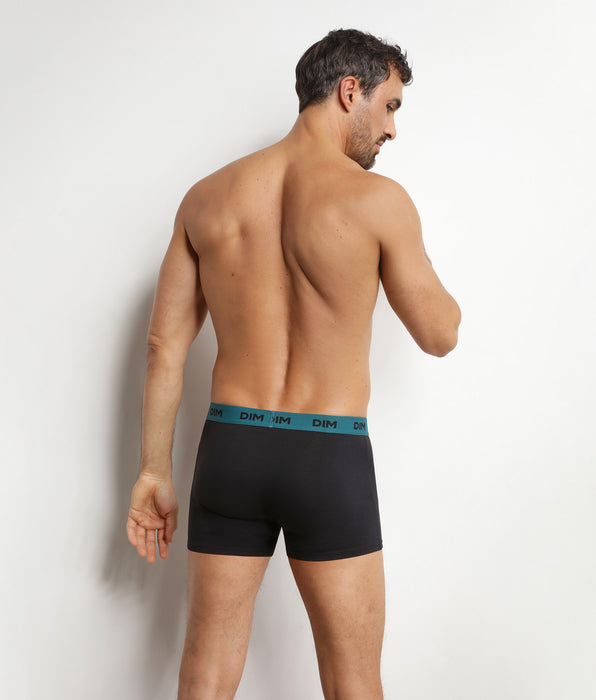 DIM 3er-Pack schwarze Boxershorts für Herren mit farbigem Gürtel Forêt Mix & Colors