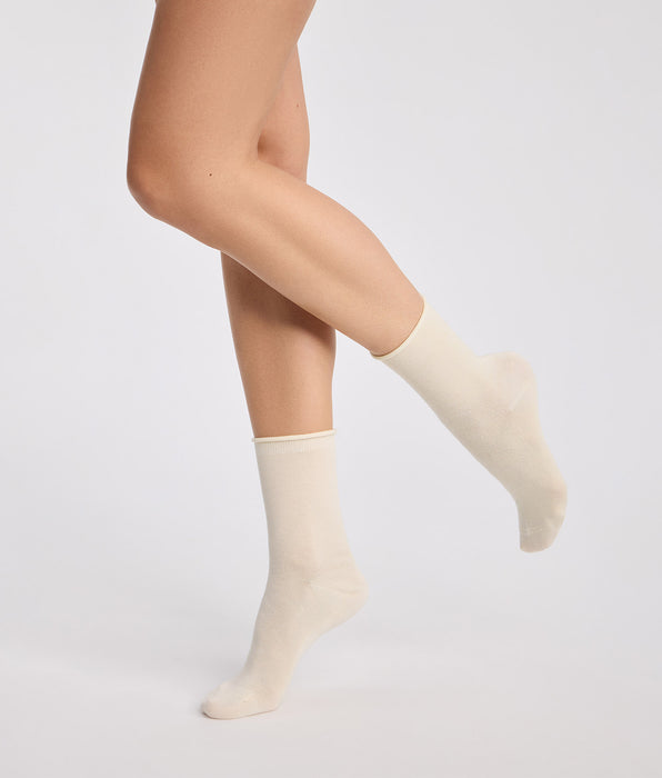 DIM 2-pack women's taupe and beige Modal socks