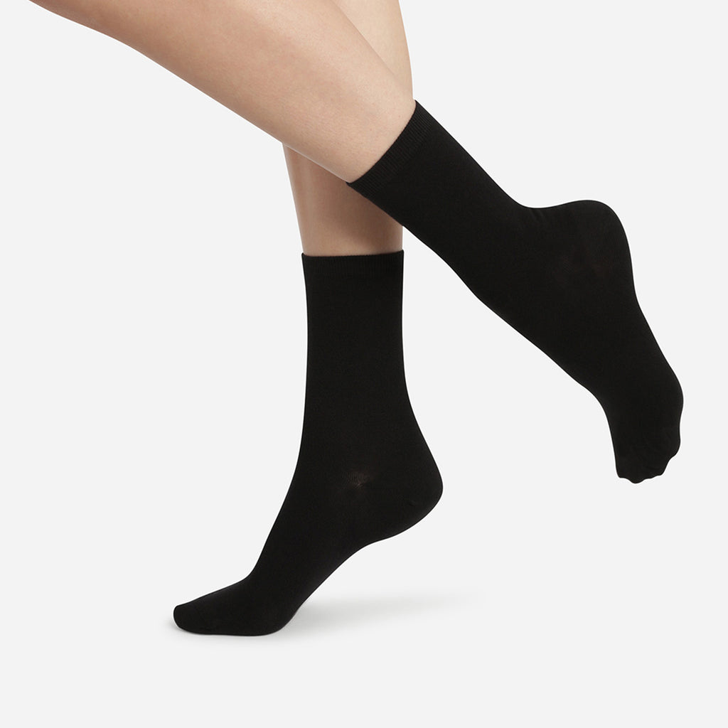 Esprit Lot De 2 Paires Chaussettes Coton Uni Femme - Mi-Hautes Confortables Et Élégantes