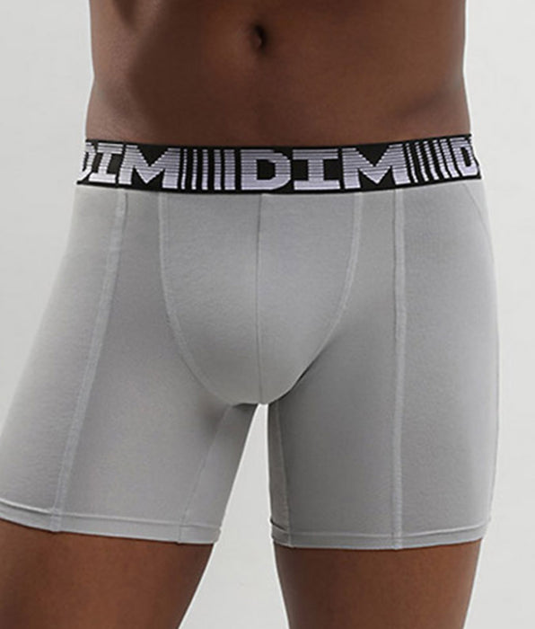 DIM ⁣⁢Lote de 2 boxers compridos homem respiráveis Preto Cinzento 3D Flex Air⁤⁣
