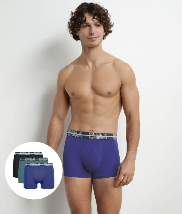 DIM Pack of 3 Men's 3D Belted Boxers Black Blue Green Dim Powerful