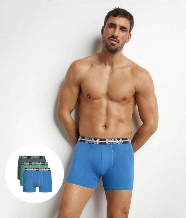DIM Lot de 3 boxers homme noir ceinture dynamique Powerful