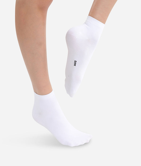 DIM Lot de 2 socquettes blanches seconde peau Femme