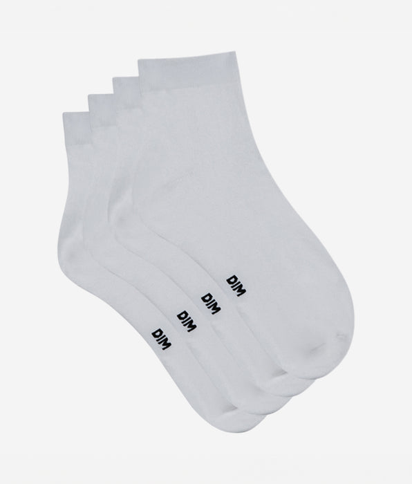 DIM Lot de 2 socquettes blanches seconde peau Femme