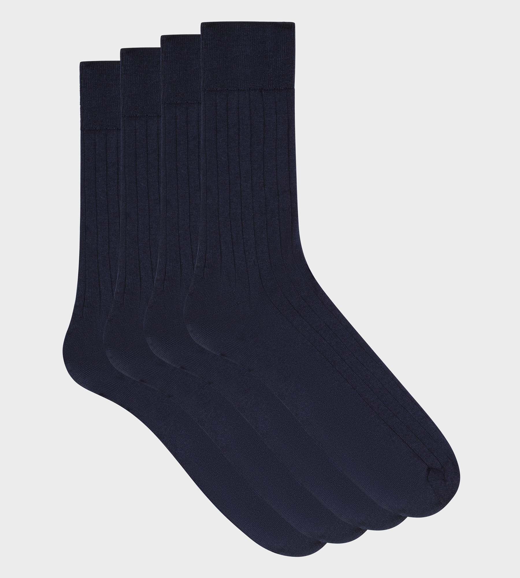 Lot de paires de chaussettes homme Bleu Marine en fil d'Écosse