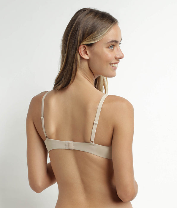 DIM Nude push-on BH van microvezel en tule Dim Daily Confort