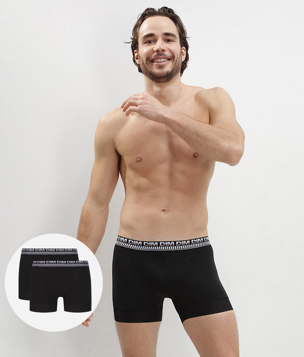 DIM Pack of 2 black boxers for men 3D Stay and Fit