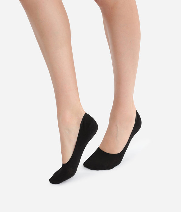 DIM Pack of 2 pairs of black cotton footies for women