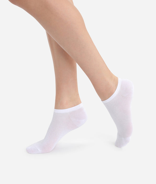 DIM Pack of 2 pairs of white Light Coton invisible sock liners for women