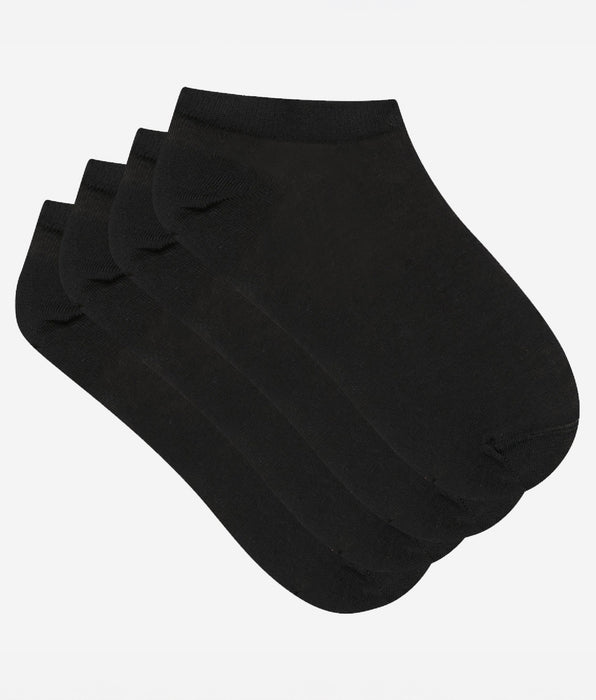DIM Pack of 2 pairs of black Light Coton invisible sock liners for women