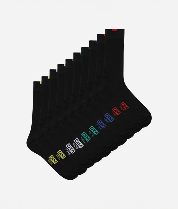 DIM Lote de 5 pares de calcetines negros EcoDIM para hombre