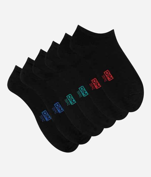 DIM Pack of 3 pairs of black invisible trainer socks for men