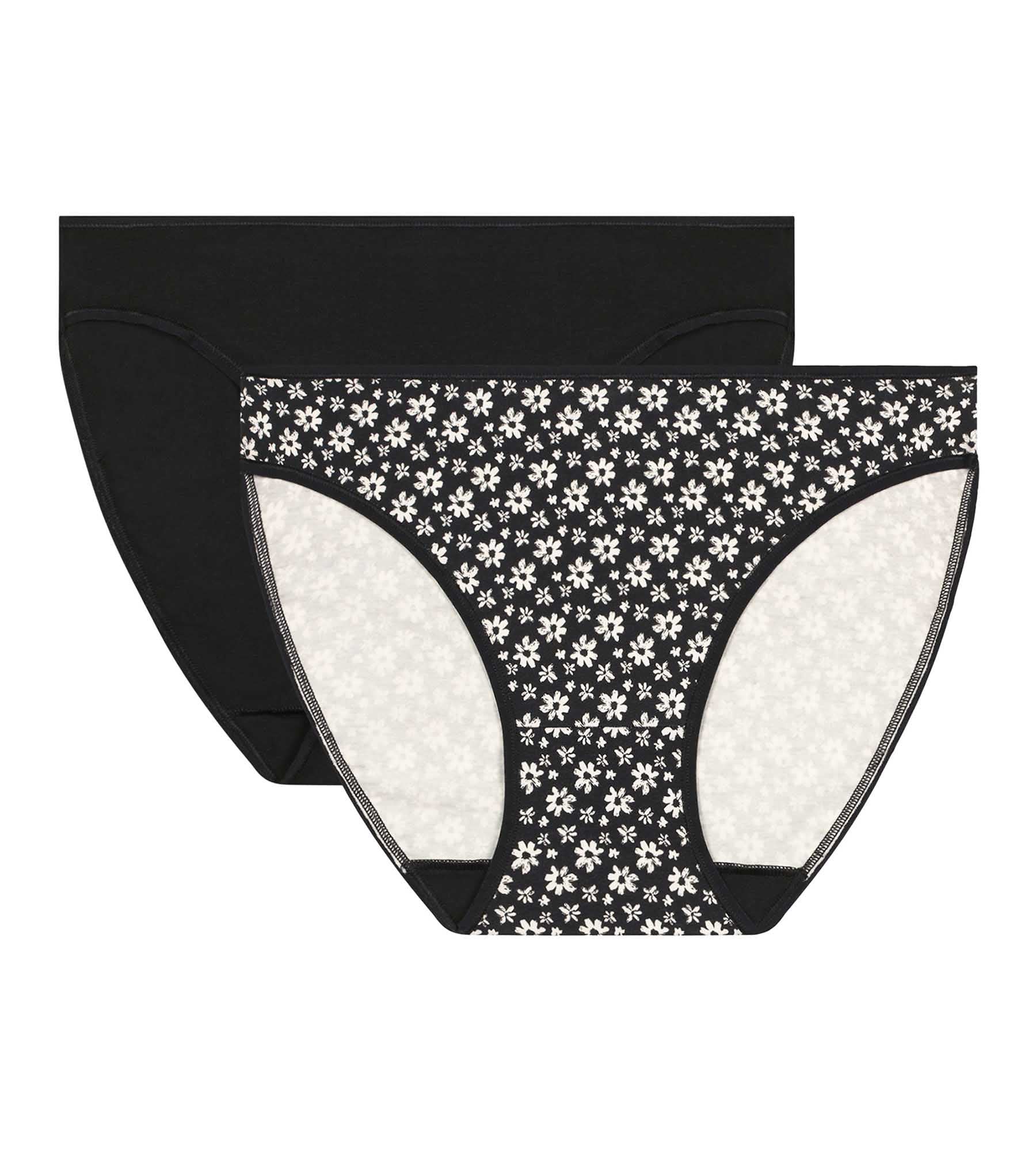 Culotte Femme Coton Taille Haute ECELEN - Noir - Grande Elasticité Culotte Femme Coton Taille Haute ECELEN - Noir - Grande Elasticité