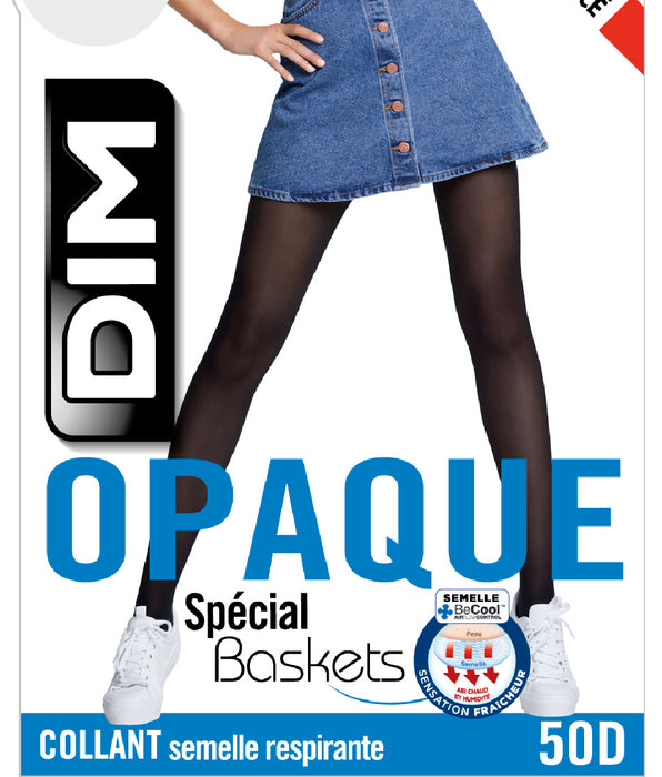 DIM Black 50 opaque tights for trainers