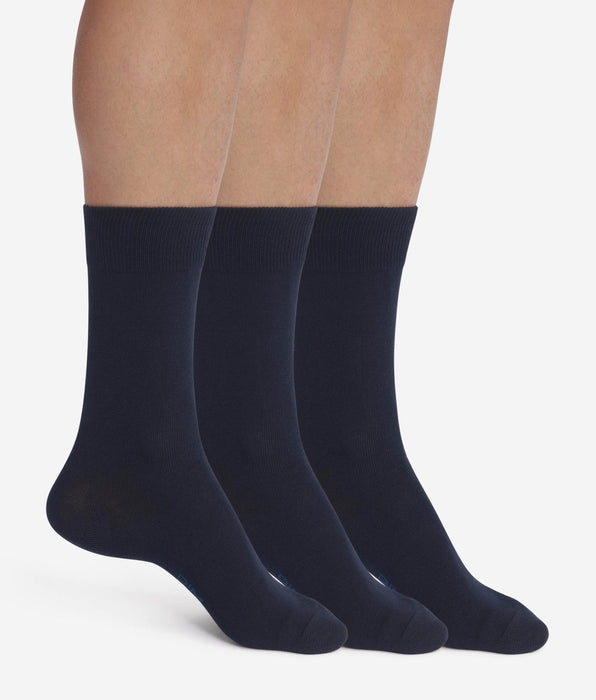 DIM Lot de 3 paires de chaussettes homme Bleu Marine Dim Coton