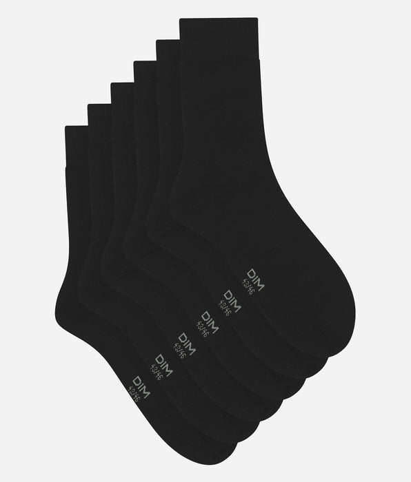 DIM Pack of 3 Pairs of Men's Socks Black Dim Cotton
