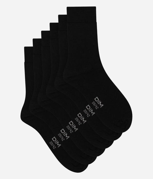 DIM Pack of 3 Pairs of Men's Black Dim Comfort Cotton Socks