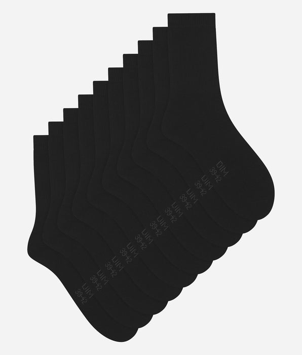 DIM Pack de 5 pares de calcetines de hombre de algodón negro EcoDim Sport