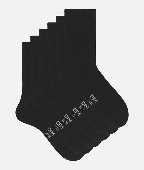 DIM Juego de 3 pares de calcetines de mujer Algodón Negro Buen Precio