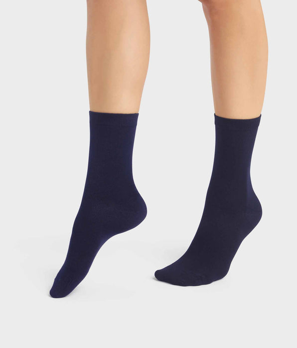 DIM Pack of 2 pairs of women's viscose socks in Navy Blue Dim Bambou