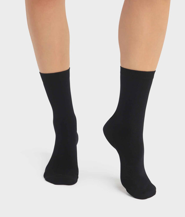 DIM Pack of 2 pairs of women's viscose socks in Black Dim Bambou