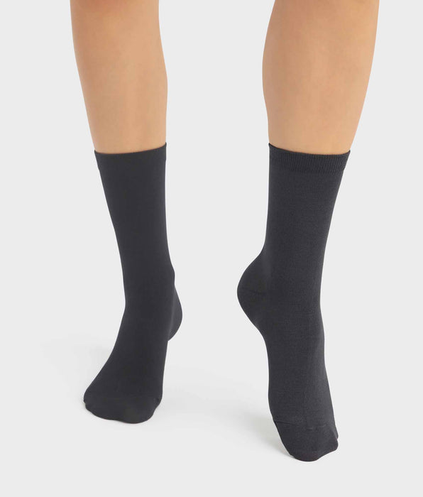 DIM Pack of 2 pairs of women's viscose socks in Anthracite Dim Bambou