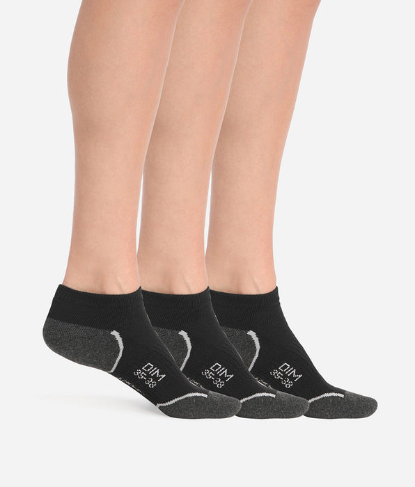 DIM Pack of 3 Pairs of Women's Light Impact Short Socks - Dim Sport