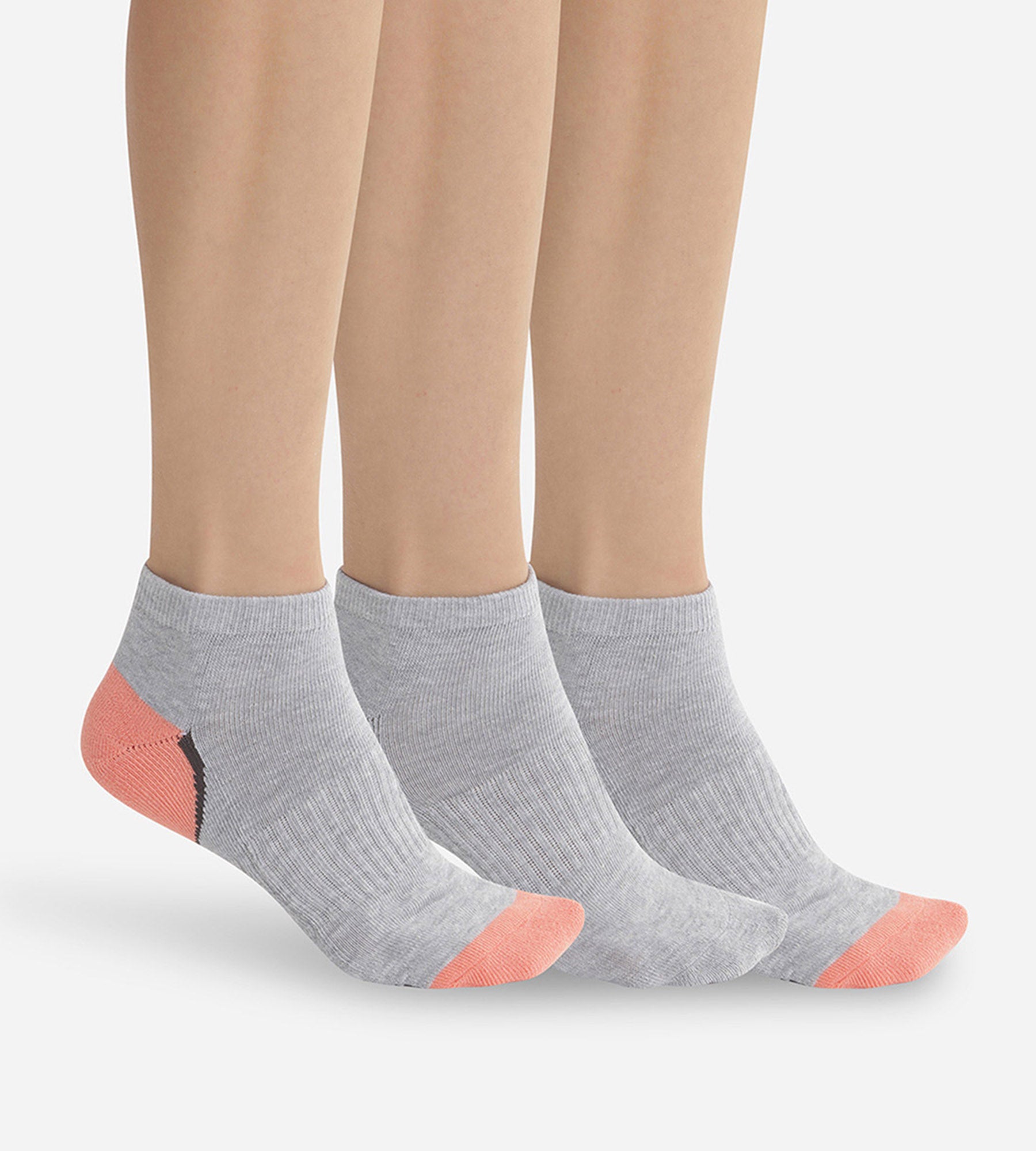 Pack of 3 pairs of light impact women's socks Coral grey Dim Sport | DIM