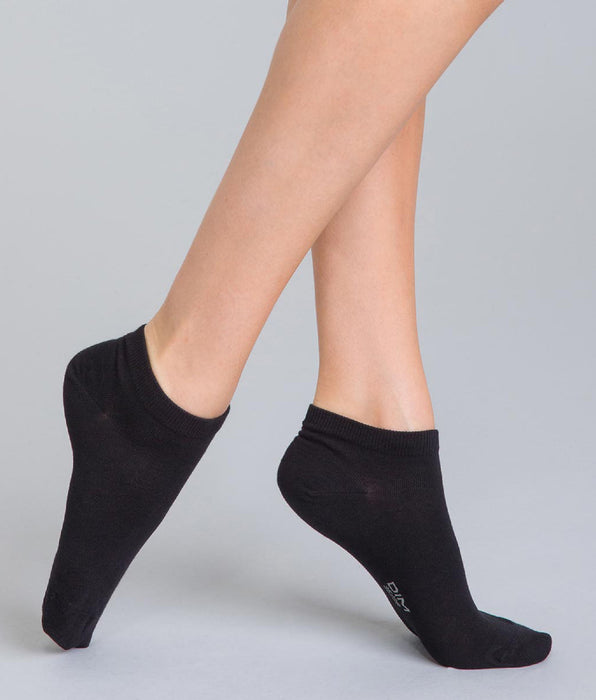 DIM 2er-Pack Damen-Sneakersocken aus Baumwolle in Schwarz