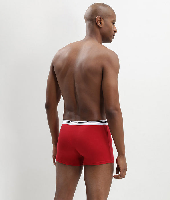 DIM Lot de 2 boxers coton stretch Bleu Denim et Rouge Lave Daily Colors