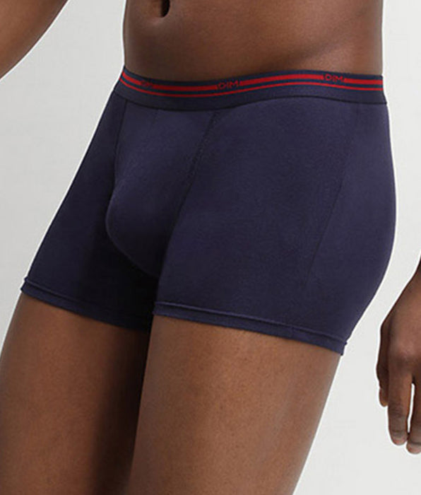 DIM ⁣⁢Lote de 3 boxers de algodão stretch Azul Denim e Vermelho Lava Daily Colors⁤⁣