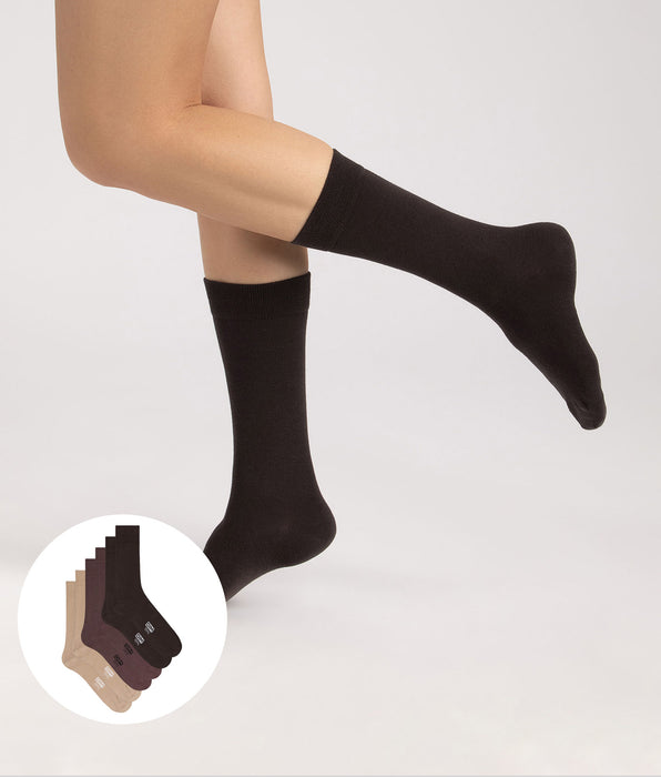 DIM Pack de 3 calcetines de hombre en cassis, chocolate y topo Algodón