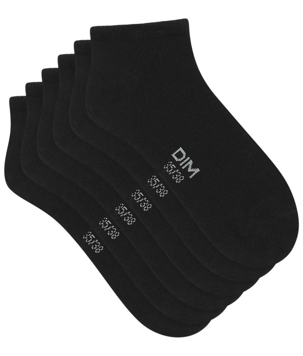 DIM Pack of 3 Women's Short Socks Black Dim Cotton