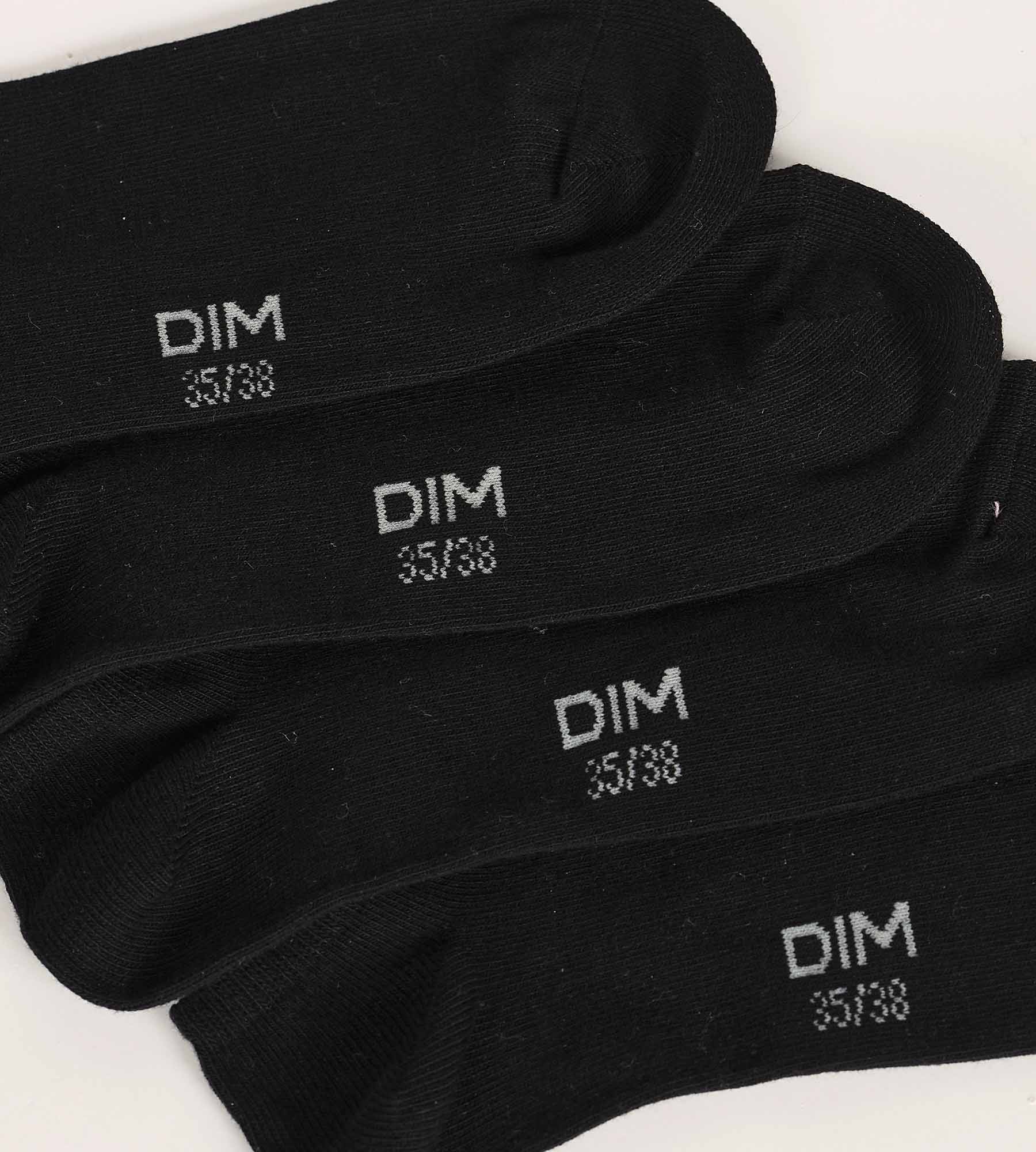 Pack of 3 Women's Short Socks Black Dim Cotton | DIM Pack of 3 Women's Short Socks Black Dim Cotton | DIM