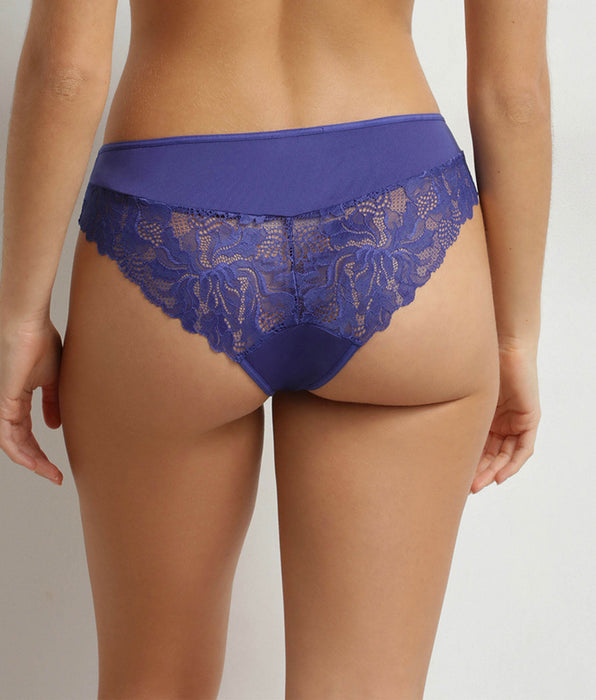 DIM Generous Essentiel blue microfibre and lace women's briefs