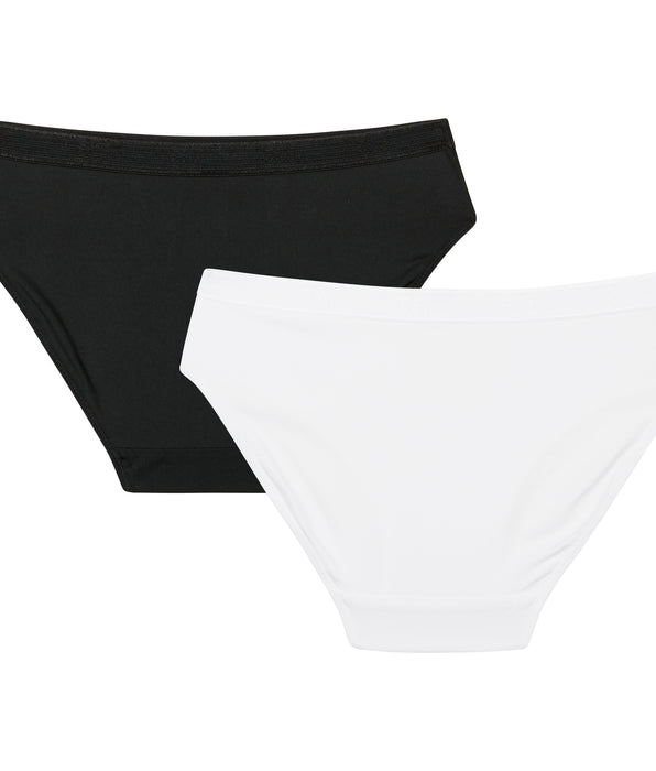 DIM Lot de 2 culottes fille blanches - Pocket Micro