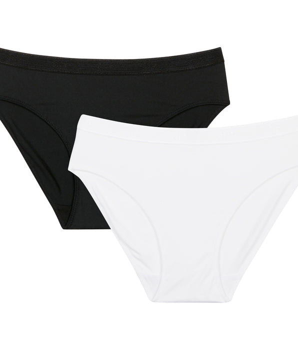 DIM Lot de 2 culottes fille blanches - Pocket Micro