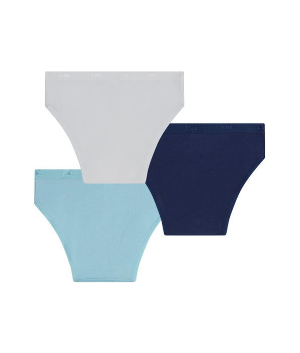 DIM Pack of 3 Les Pockets Ecodim Kids girls' knickers in azure blue