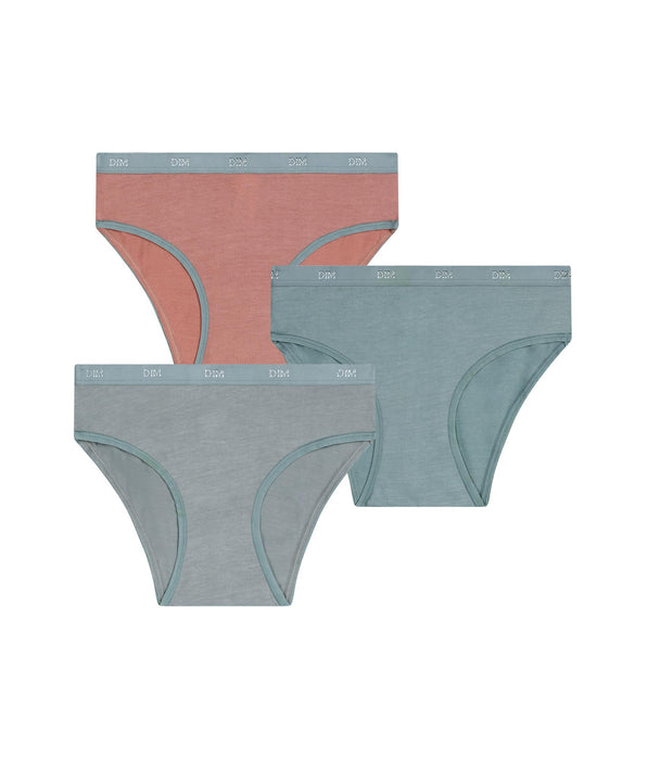 DIM 3er-Pack Mädchenhöschen in Lehmfarbe von Les Pockets Ecodim Kids