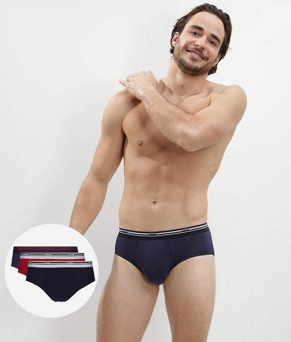 DIM Set of 3 Classic Colors red and blue briefs for men