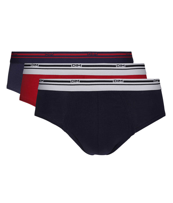 DIM Set of 3 Classic Colors red and blue briefs for men