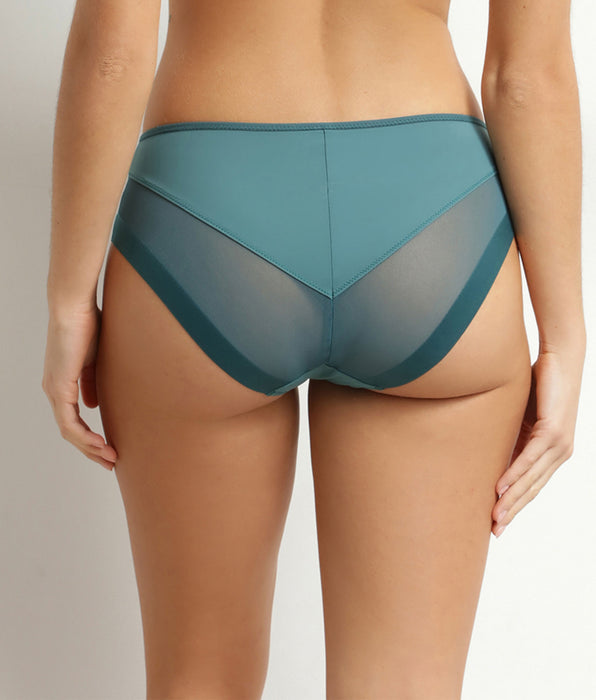 DIM Dim Generous semi-sheer green microfibre women's briefs