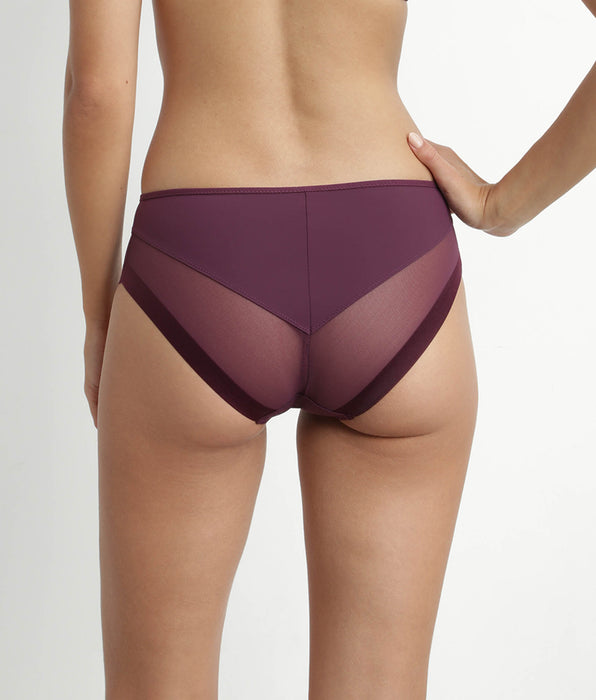 DIM Microfiber and tulle briefs Prune Dim Generous