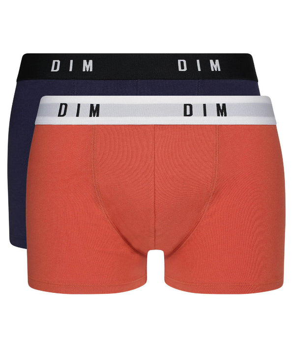DIM Dim Originals Pack of 2 men's boxers in stretch cotton in Red Blue & Denim