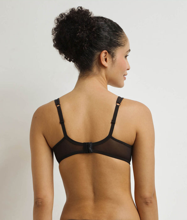 DIM Generous Broderie black underwired bra