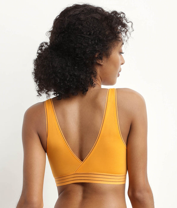 DIM Wireless microfibre triangle bra in yellow Oh My Dim's