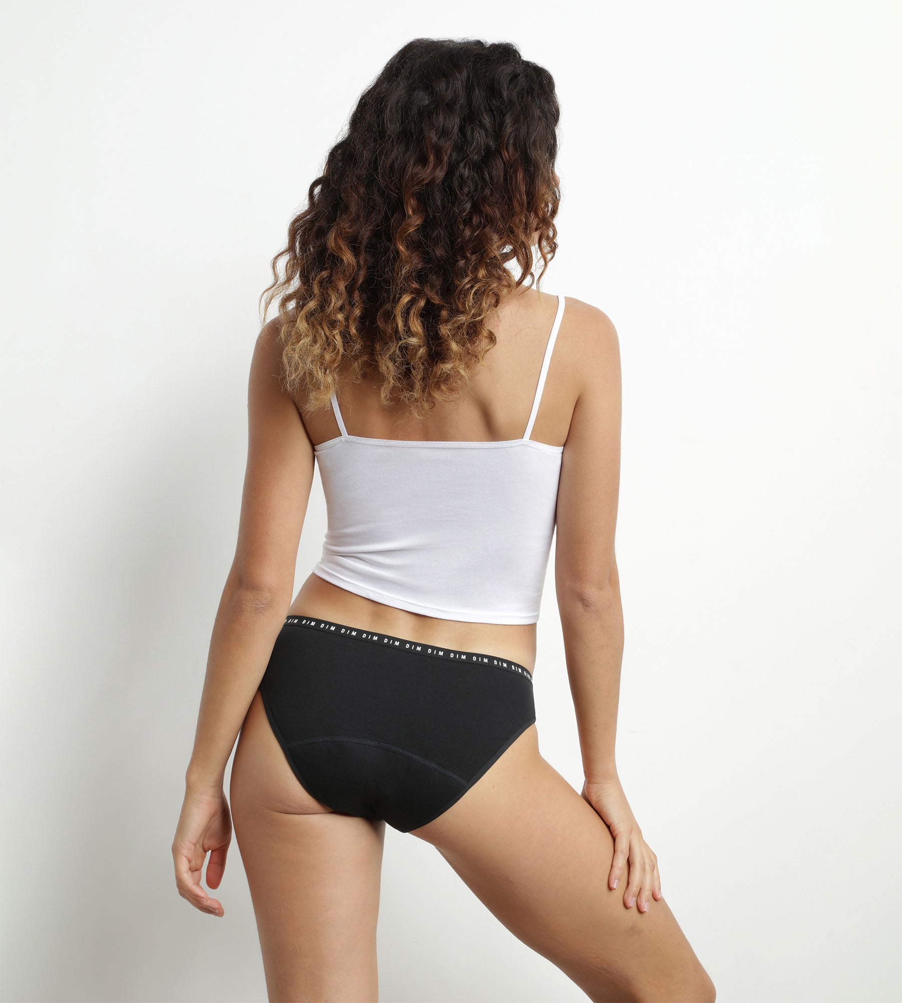 Culotte menstruelle lavable en coton bio noir Flux moyen Dim