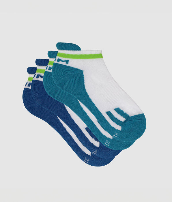 DIM Pack of  2 pairs of retro children's socks Blue Green Dim Sport